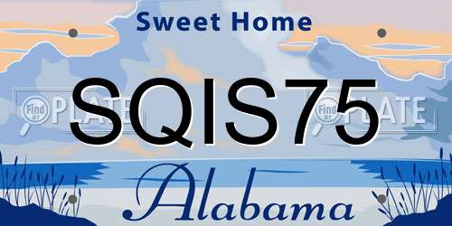 SQIS75 Alabama License Plate