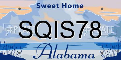 SQIS78 Alabama License Plate