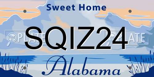 SQIZ24 Alabama License Plate