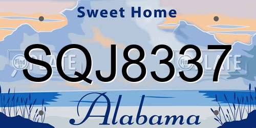 SQJ8337 Alabama License Plate