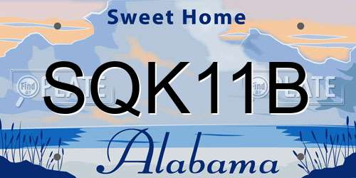 SQK11B Alabama License Plate