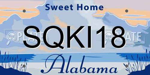 SQKI18 Alabama License Plate