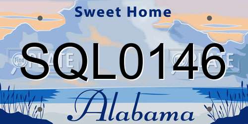 SQL0146 Alabama License Plate