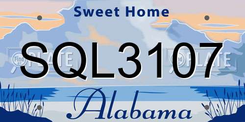 SQL3107 Alabama License Plate