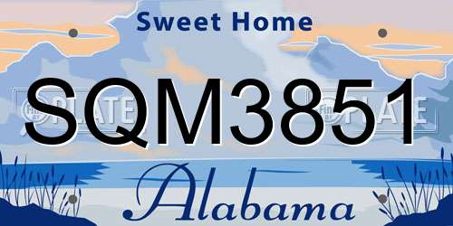 SQM3851 Alabama License Plate