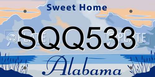 SQQ533 Alabama License Plate