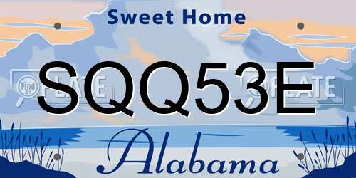 SQQ53E Alabama License Plate