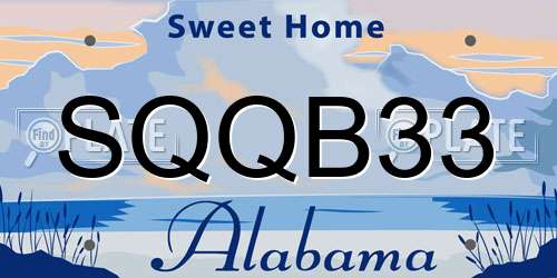 SQQB33 Alabama License Plate
