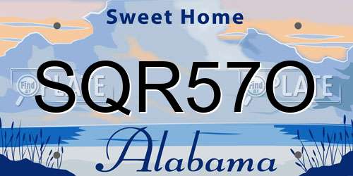 SQR57O Alabama License Plate
