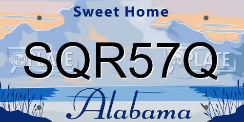 SQR57Q Alabama License Plate
