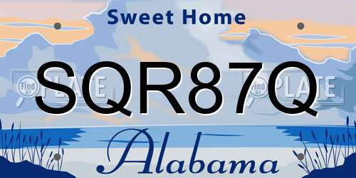 SQR87Q Alabama License Plate