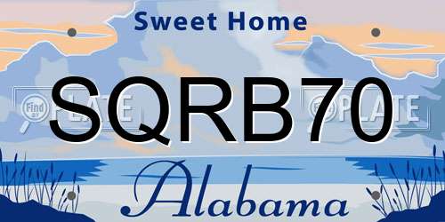 SQRB70 Alabama License Plate
