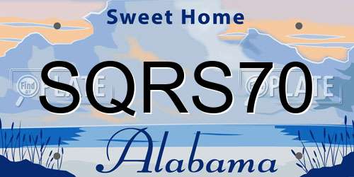 SQRS70 Alabama License Plate