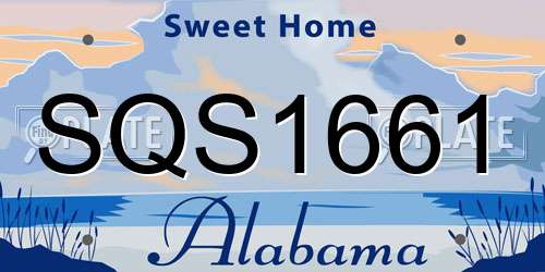 SQS1661 Alabama License Plate