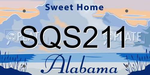 SQS211 Alabama License Plate