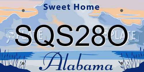 SQS28O Alabama License Plate
