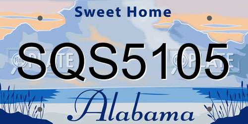 SQS5105 Alabama License Plate