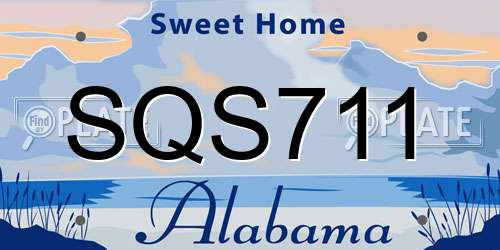 SQS711 Alabama License Plate