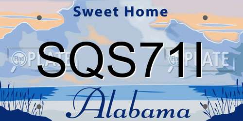 SQS71I Alabama License Plate