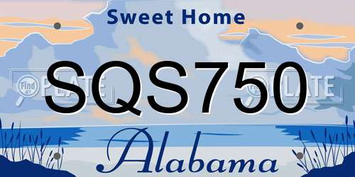 SQS750 Alabama License Plate