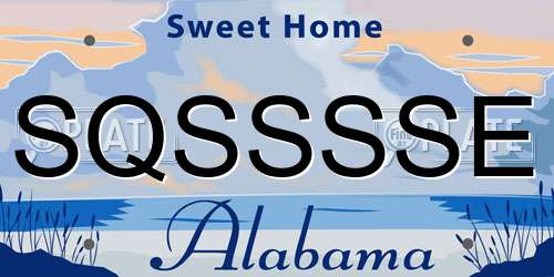 SQSSSSE Alabama License Plate