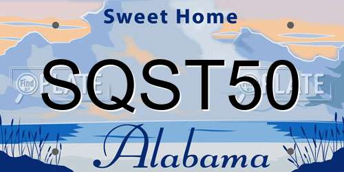 SQST50 Alabama License Plate