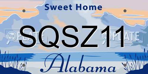 SQSZ11 Alabama License Plate