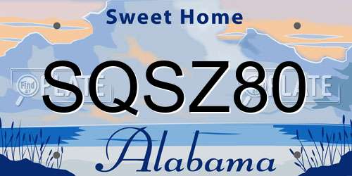 SQSZ80 Alabama License Plate