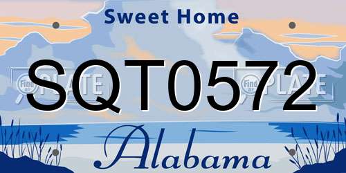 SQT0572 Alabama License Plate
