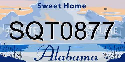 SQT0877 Alabama License Plate