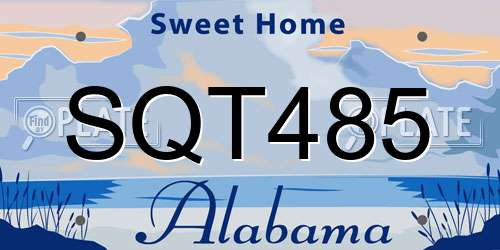 SQT485 Alabama License Plate