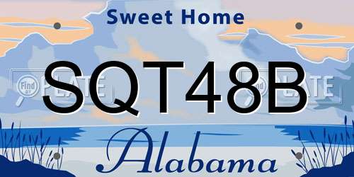 SQT48B Alabama License Plate