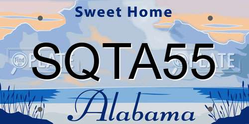 SQTA55 Alabama License Plate