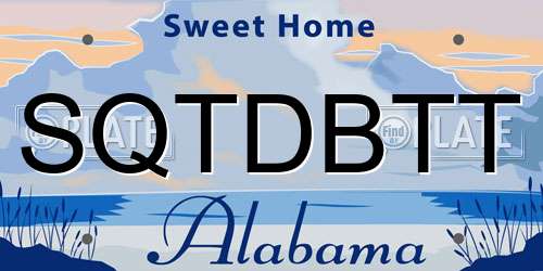 SQTDBTT Alabama License Plate