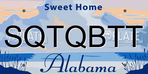 SQTQBTT Alabama License Plate