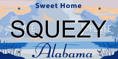 SQUEZY Alabama License Plate