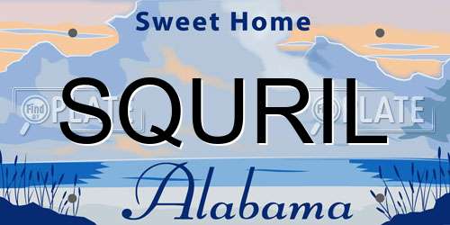 SQURIL Alabama License Plate