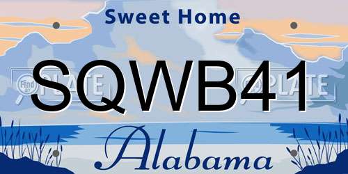 SQWB41 Alabama License Plate