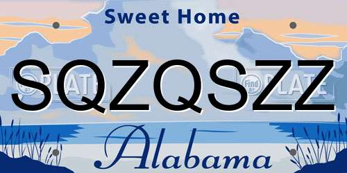 SQZQSZZ Alabama License Plate