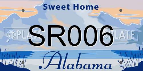 SR006 Alabama License Plate
