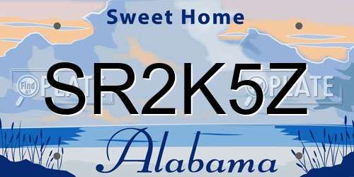 SR2K5Z Alabama License Plate
