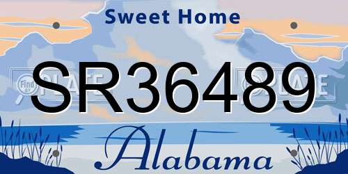 SR36489 Alabama License Plate