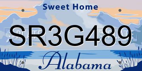 SR3G489 Alabama License Plate