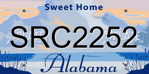 SRC2252 Alabama License Plate