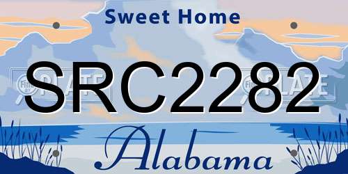 SRC2282 Alabama License Plate