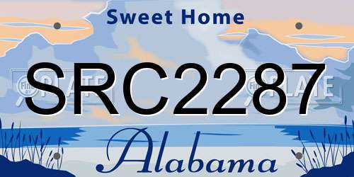SRC2287 Alabama License Plate