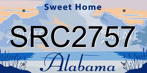 SRC2757 Alabama License Plate