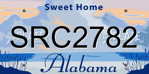 SRC2782 Alabama License Plate