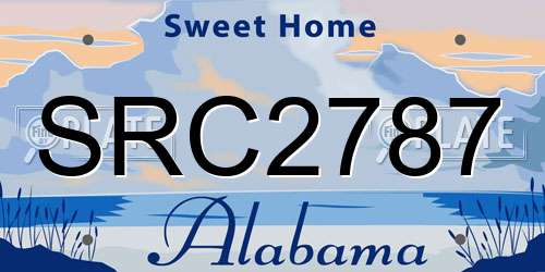 SRC2787 Alabama License Plate