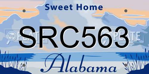 SRC563 Alabama License Plate